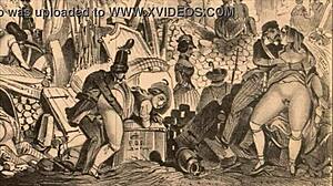 Vintage Erotic Illustration with Retro Cartoon Charm