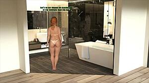 Nasty City Hentai Game Ep 1: Cute Girl in Outfit Blows at Homemade Gloryhole with Cumshot