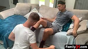 My Stepson Eagerly Massages My Feet and Sensitive Bareback Areas