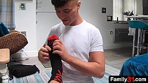 My Stepson Eagerly Massages My Feet and Sensitive Bareback Areas