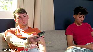 straight hunk, wanna try gay banging with twink stepbro for first time?