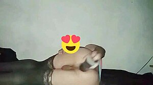 Analwhore Sofiblack, crossdressed slut, enjoys her dildo in bent over doggystyle!