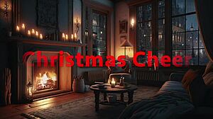 Redhead In Christmas Cartoon Anime With Cheerful Vibes.