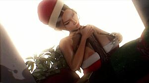 i-i mean, leanna's x-mas cosplay with petite asian in 3d hentai style