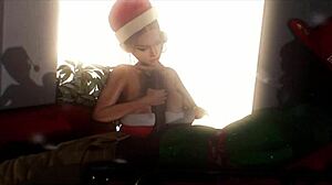 i-i mean, leanna's x-mas cosplay with petite asian in 3d hentai style