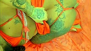 halloween opposite with nutella couple smearing cock playfully