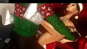 i-i mean, leanna's x-mas cosplay with petite asian in 3d hentai style