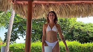 Mini bikini beauty strips in beer pong chaos