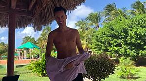 Mini bikini beauty strips in beer pong chaos