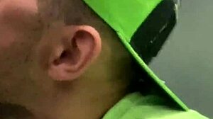 Man, this dotado safado gets sucked off in the bathroom and almost got caught! Full sheer action!