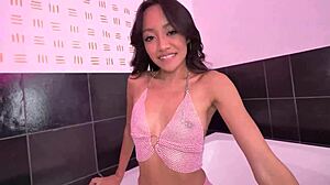 Jade Kimiko Struggles with Huge Cock in Tight Hole