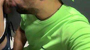 Man, this dotado safado gets sucked off in the bathroom and almost got caught! Full sheer action!