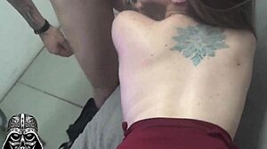 A naughty girl who likes cock and ass worship gets two cocks to cum on her face
