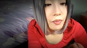 Ladyboy gives deepthroat blowjob in homemade POV clip
