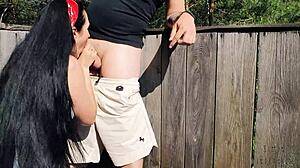 Risky outdoor facefuck at the hunting tower, and I swallowed every drop of cum