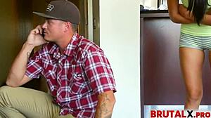 Cable guy teaches sexy teen Sabrina Banks a hard lesson