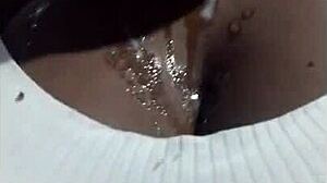 Beautiful latina deepthroats huge cock in solo video!