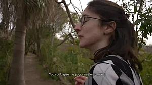 Petite Horny Teen Fucked Hard in Public Park, Nearly Caught!