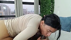 Sliding Into Friend's Massive Cock for a Tight Fit