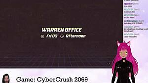 lewd vtuber with huge tits intensely plays cybercrush 2069, getting all aroused part 1