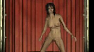 Personal virtual redhead stripper girl tears clothes to reveal big tits in anime