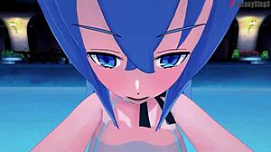 See through swimwear on Roxy and Eris in the pool