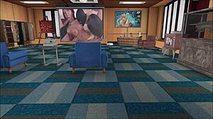 fallout 4 babe sucks while using a vibrator in her ass for intense pleasure.