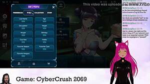 lewd vtuber with huge tits intensely plays cybercrush 2069, getting all aroused part 1