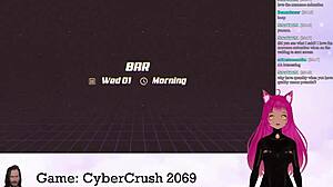 lewd vtuber with huge tits intensely plays cybercrush 2069, getting all aroused part 1