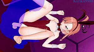 So, Mikamo Neru in bunny outfit and Uzawa Reisa go at it hard in Blue Archive hentai.