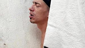 Fucking outdoors between the sheets with anal and blowjob quickie.