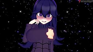 Hex Maniac trainer bangs in wild 3D Pokemon classroom fantasy