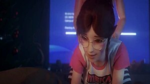 D.Va riding cowgirl in anime hentai style