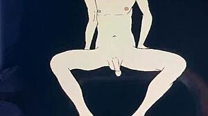 curious about his massive cartoon penis in this wild hentai scene?