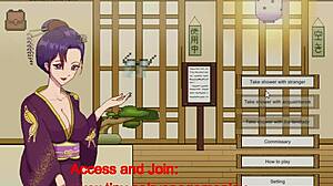 Cute anime ladies bathe naked in public hentai game scene