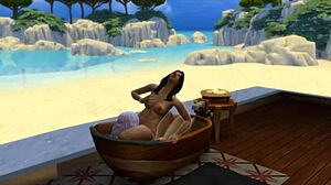 seraphina meets neighbor at beach