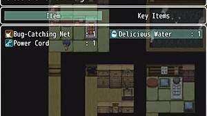 Wow, in this hentai game, old man cums inside tanned Natsuki's ass publicly