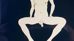 curious about his massive cartoon penis in this wild hentai scene?