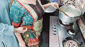 indian wife cooking while cuckold husband drills her ass, hindi audio clear