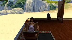 seraphina meets neighbor at beach