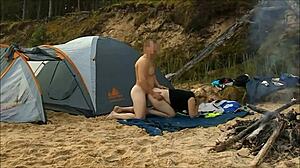 stranded couple gets frisky on desert island public train