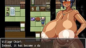 Wow, in this hentai game, old man cums inside tanned Natsuki's ass publicly