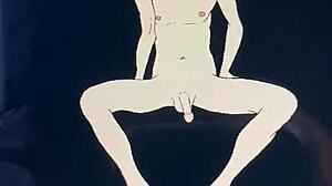 curious about his massive cartoon penis in this wild hentai scene?