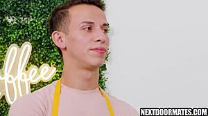 Watch gay sex in a coffee shop with bareback fucking.