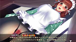 Japanese maid in big boin game scene with English subs