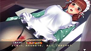 Japanese maid in big boin game scene with English subs