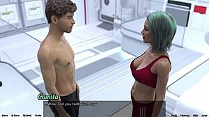 Stranded in Space 115 - Femdom Mistress Dominates with Huge Tits and Kisses