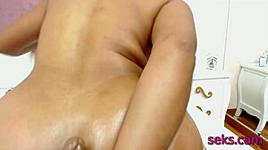 Hot Amateur Inserts Anal Dildo Deep on Webcam