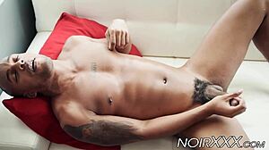 Handsome Black Gay Jacen Zhu Solo Masturbates His BBC