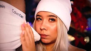 Horny Blonde Latina Tests Her Friend's Cock On Webcam